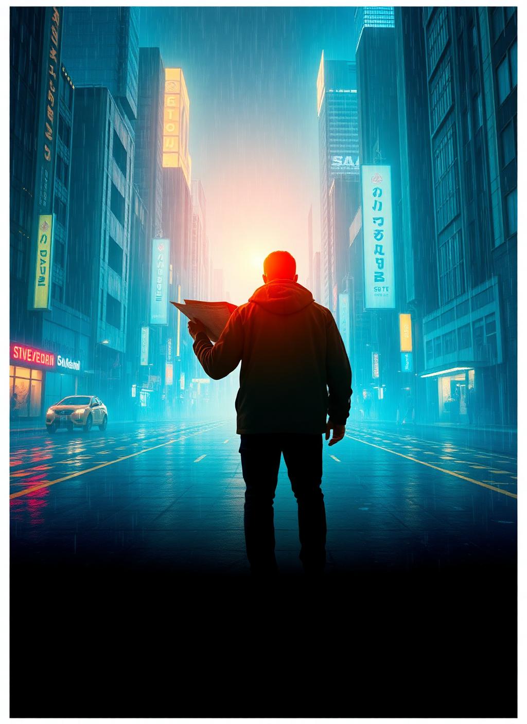 Key art for Neon Cartographer, a sci-fi noir film